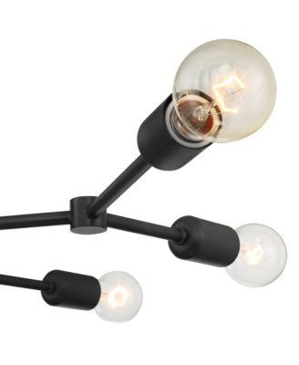 Marco Industrial Ceiling Light Semi Flush Mount Fixture 26" Wide Black 6-Light Branching for Bedroom Kitchen Living Room Hallway