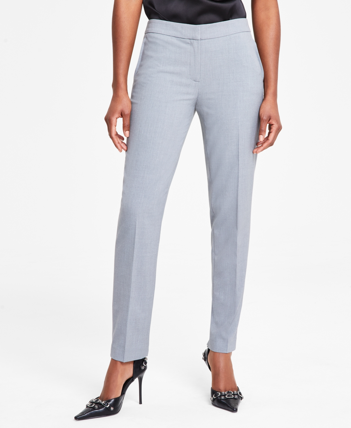 BAR III WOMEN'S SOLID STRAIGHT-LEG MID-RISE PANTS, CREATED FOR MACY'S