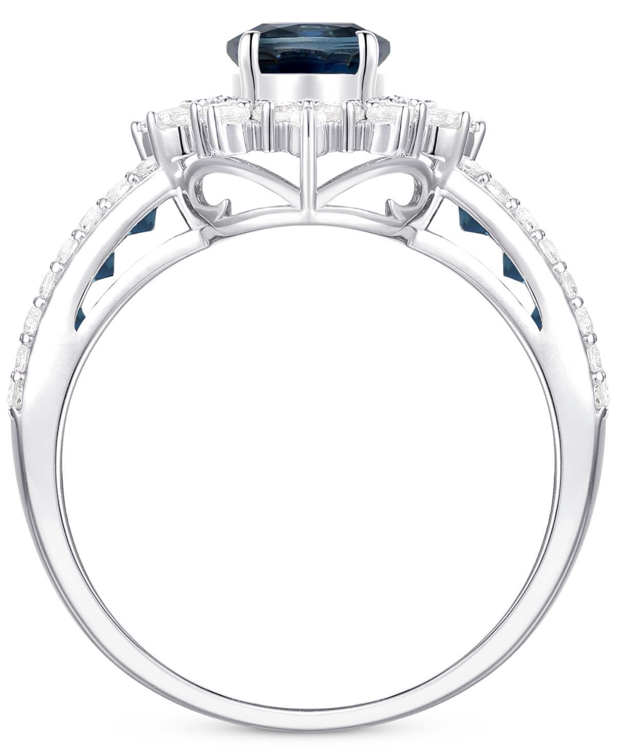 Macy's Sapphire (2-1/3 Ct. T.w) And Diamond (3/4 Ct. T.w.) Ring In 14k White Gold (also Available In Ruby A