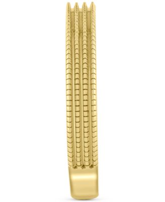 Raised Textured Multirow Stackable Band in 14k Gold