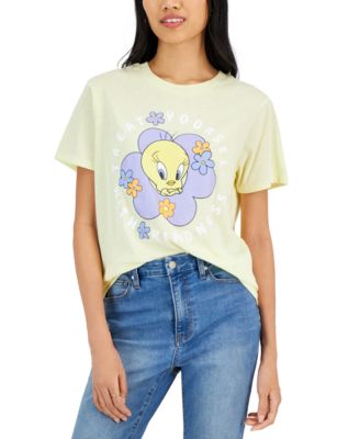 Love Tribe - Juniors' Tweety Bird Treat Yourself Graphic Print T-Shirt