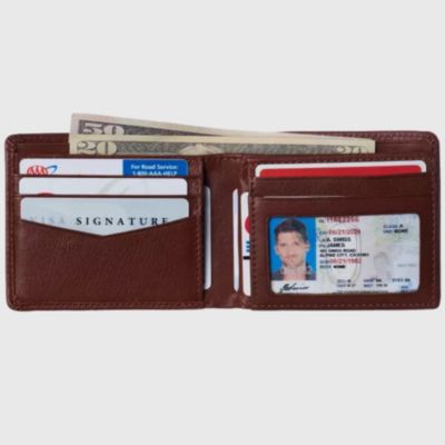 Альпийский Швейцарский Alpine Swiss Мужской пригородный RFID-кошелек двойного сложения с двумя окошками для идентификации, разделенными секцией для купюр