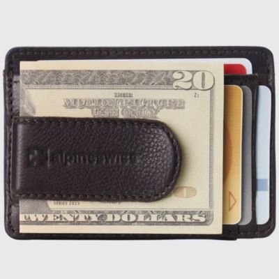 Mens RFID Money Clip Leather Minimalist Wallet Card Case ID Window