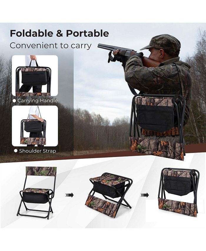Costway Folding Hunting Chair Foldable Portable Fishing Stool with