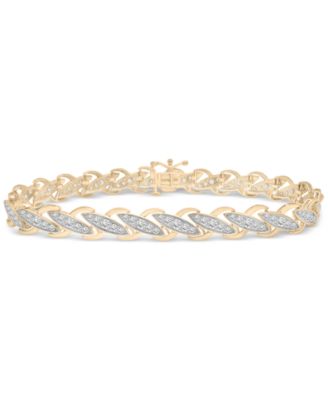 Macy's - Diamond Diagonal Tennis Bracelet (2 ct. t.w.) in 10k Gold