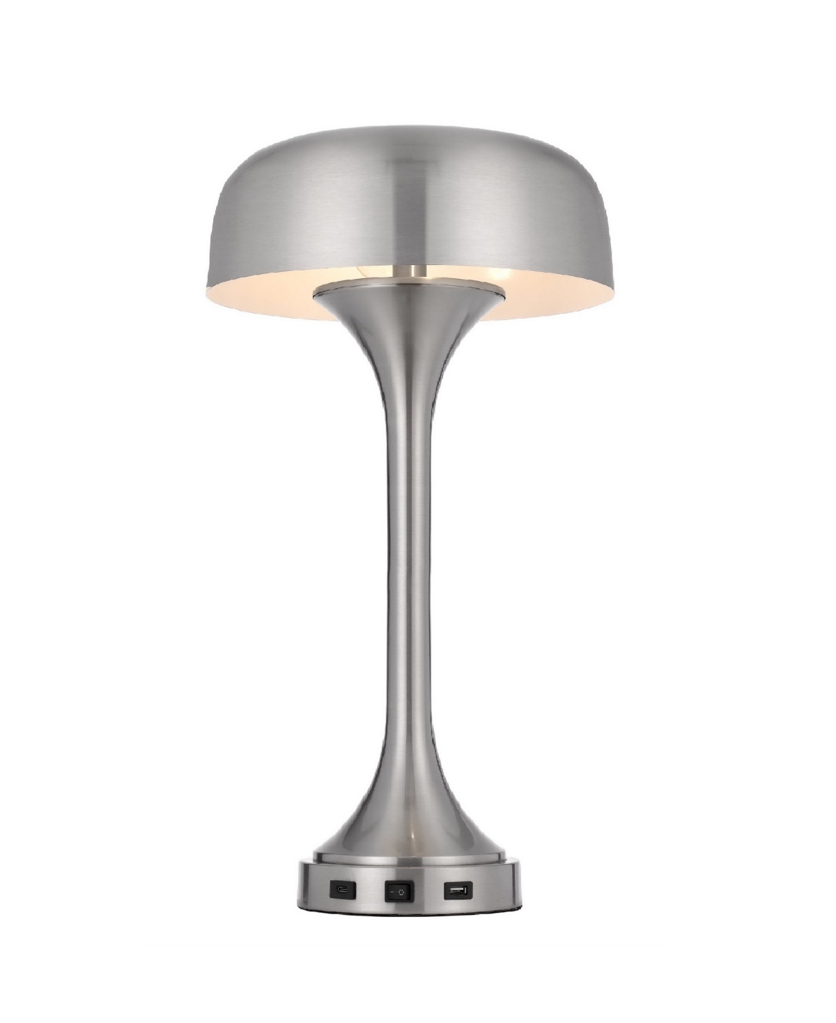 Cal Lighting 22" Height Metal Table Lamp In Brushed Steel