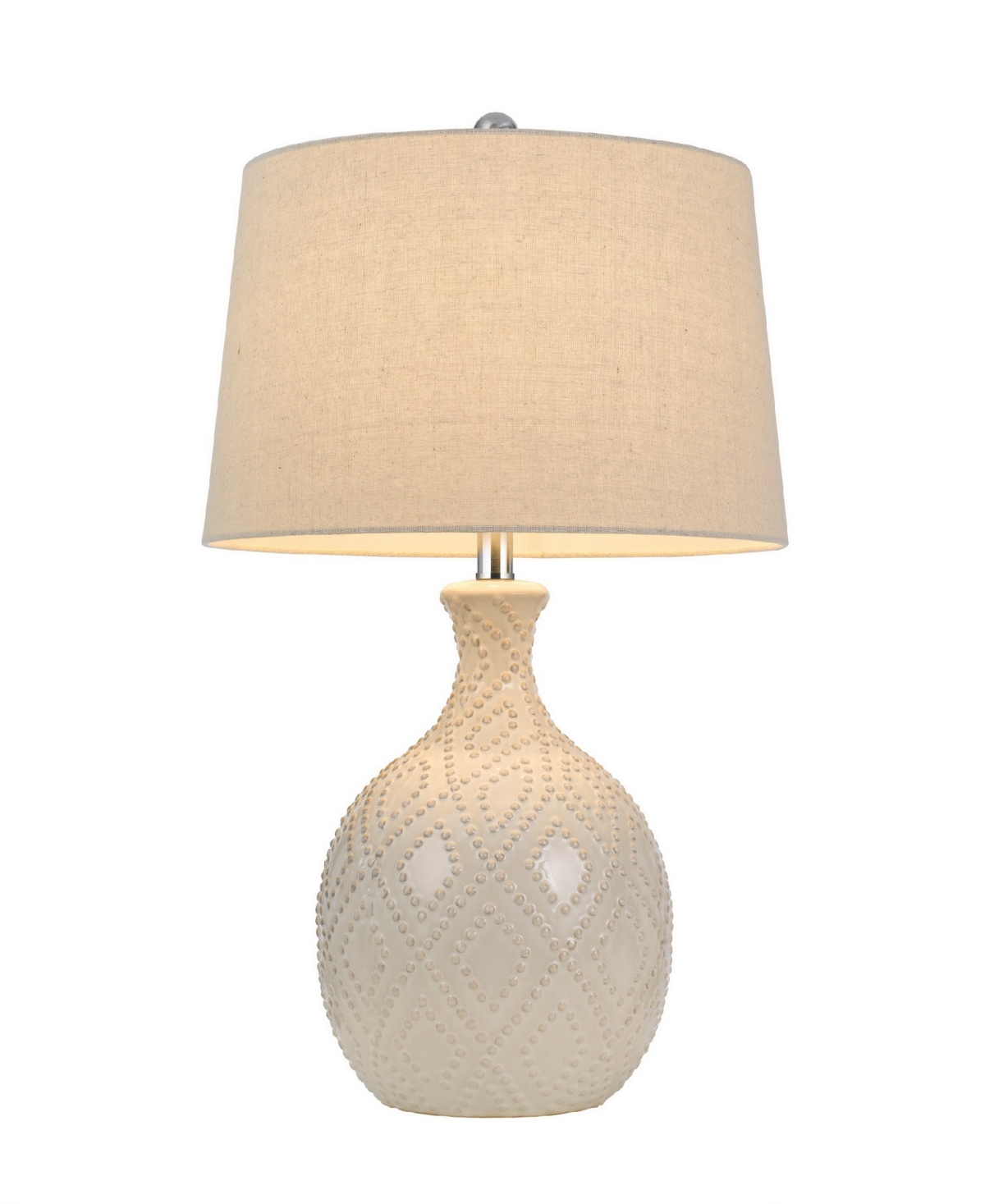 Cal Lighting 27" Height Ceramic Table Lamp Set In Ivory
