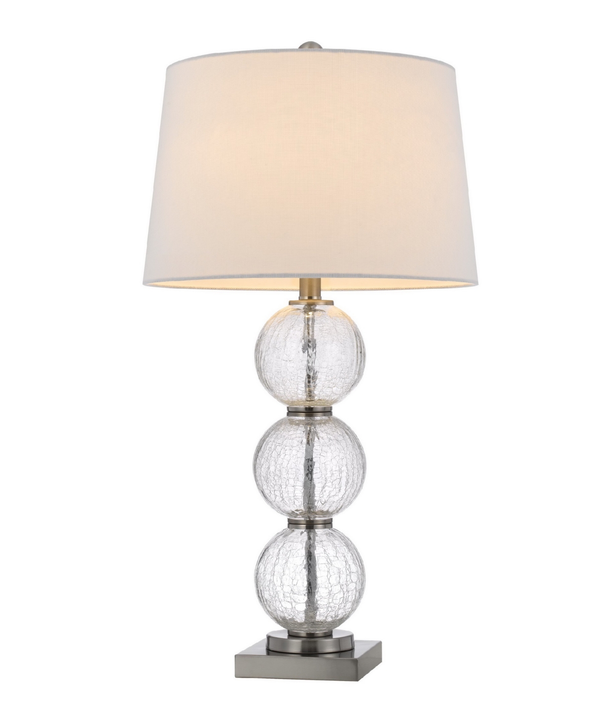 Cal Lighting 29" Height Clear Crackle Table Lamp Set In Glass