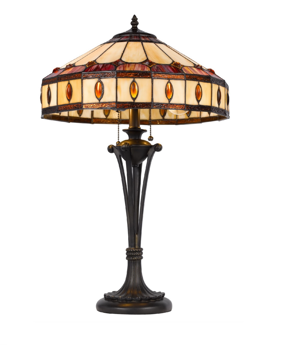 Cal Lighting 26" Height Resin Table Lamp In Black