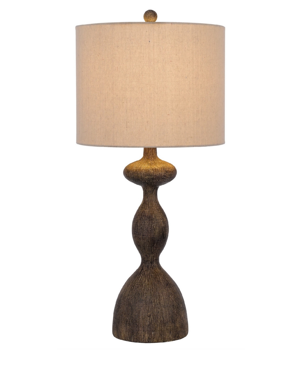 Shop Cal Lighting 29.5" Height Finish Resin Table Lamp Set In Distressed Wood