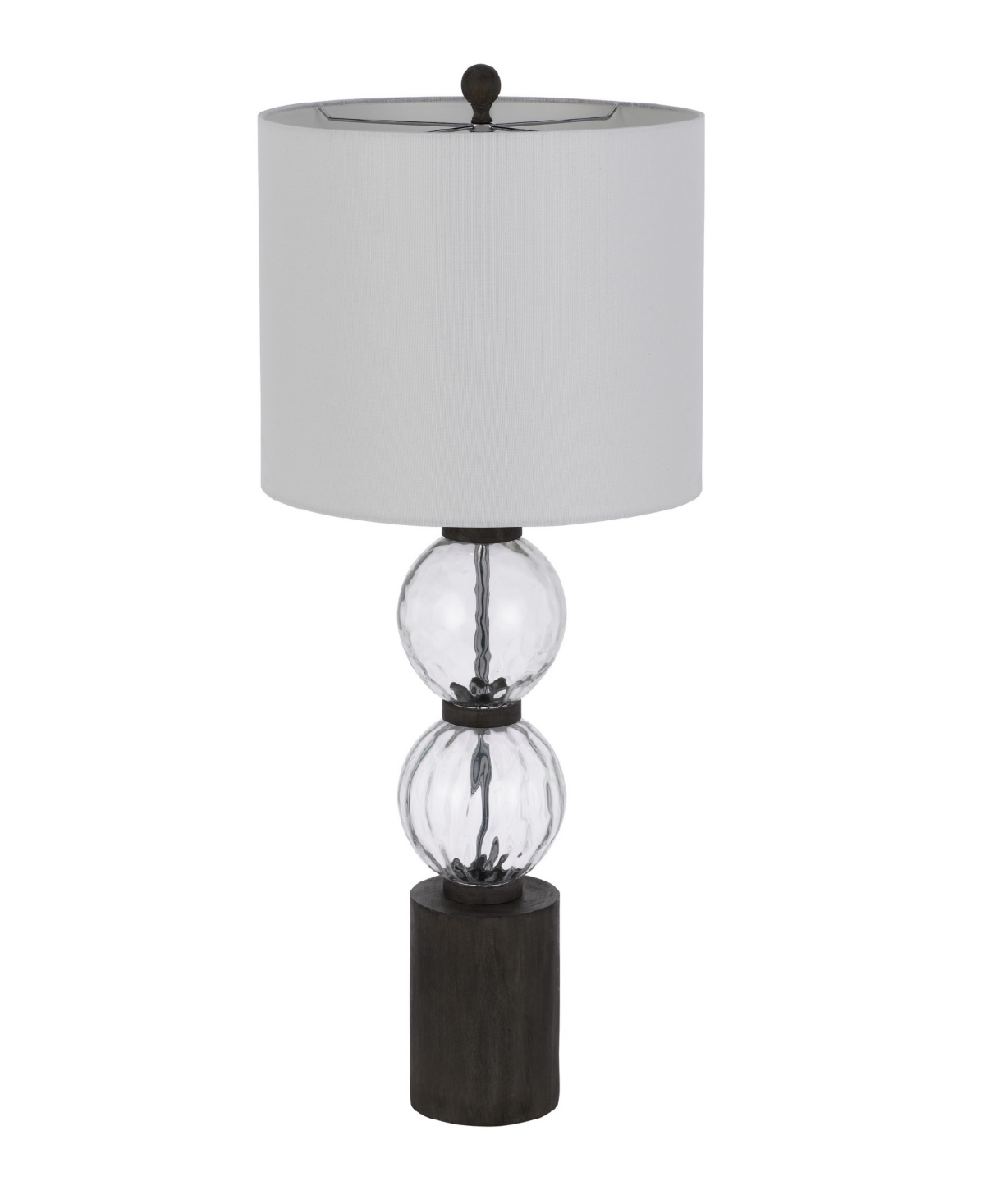 Cal Lighting 34.5" Height Glass And Resin Lamp Set In Textured Glass,dark Oak