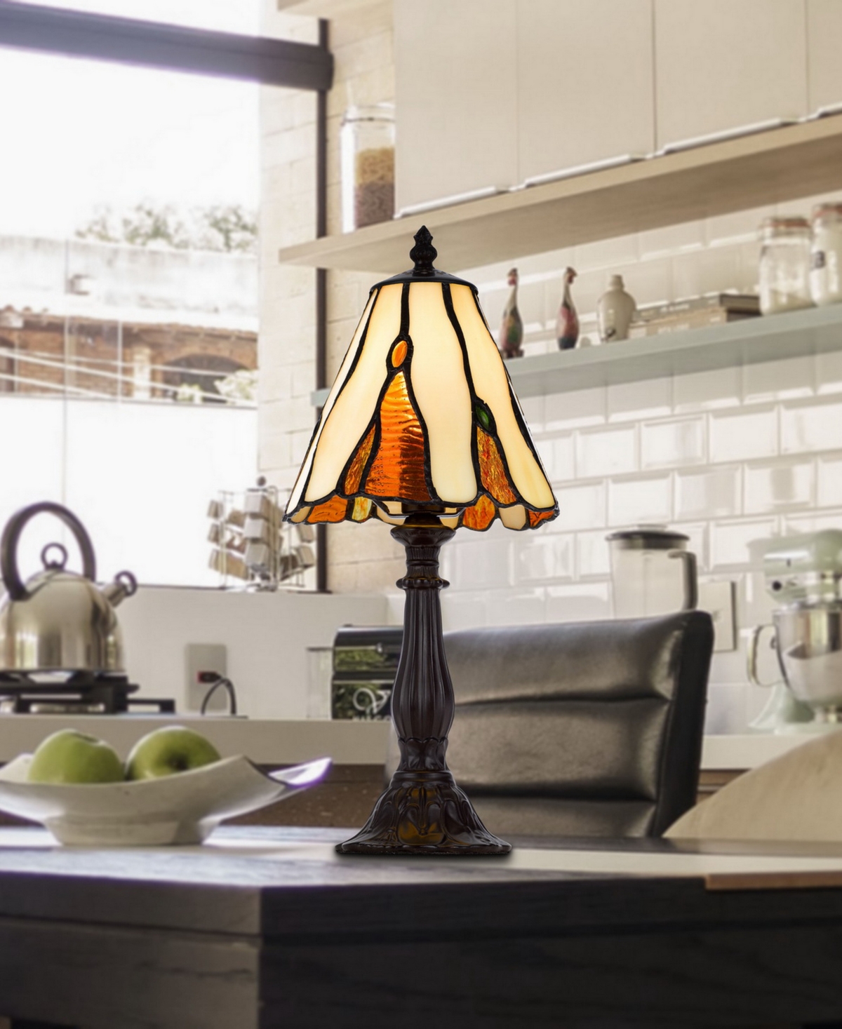 Cal Lighting 14" Height Metal And Resin Accent Lamp In Dark Bronze