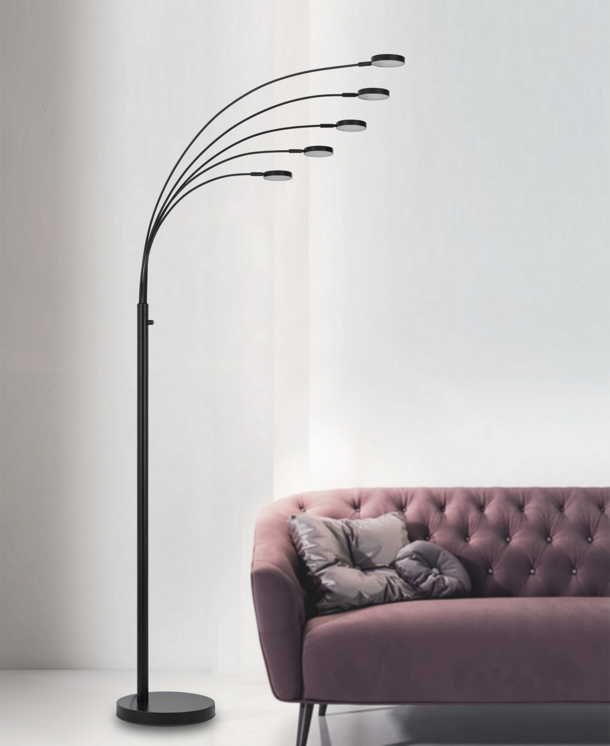 Cal Lighting 82" Height Metal Arc Floor Lamp In Dark Bronze
