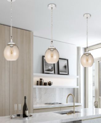 24" Height Metal Pendant with Smoke Glass Shade