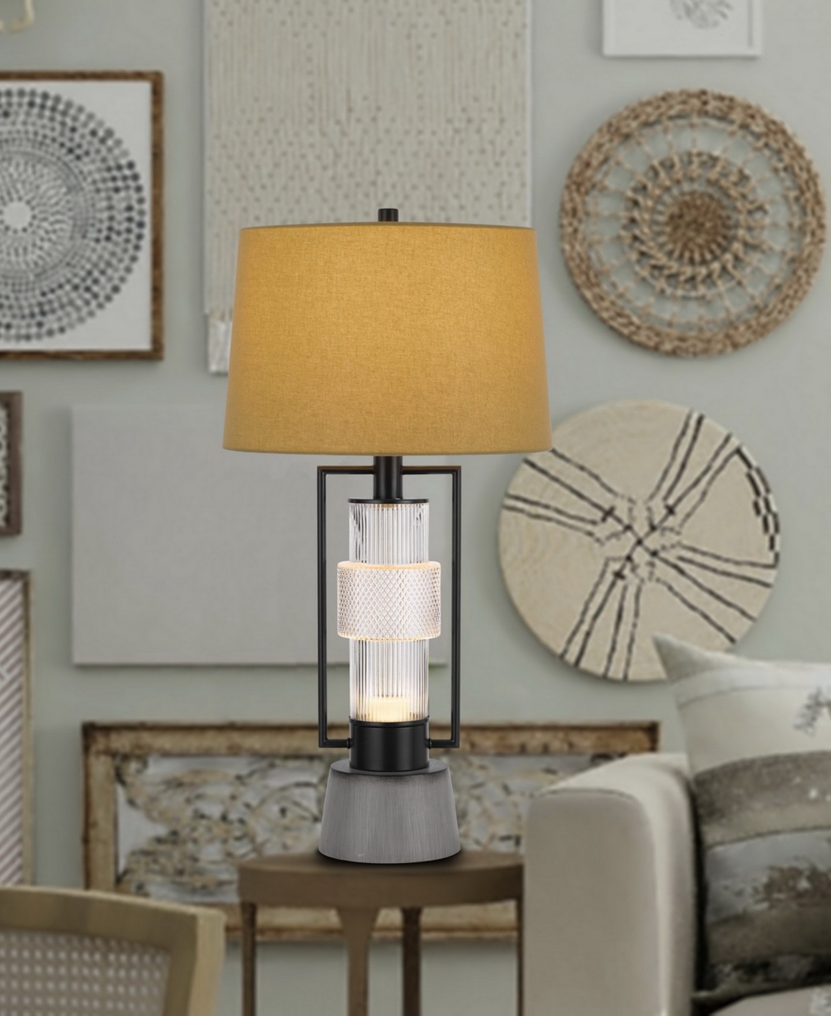 Cal Lighting Vallda 31" Height Metal Table Lamp In Matte Black,cement