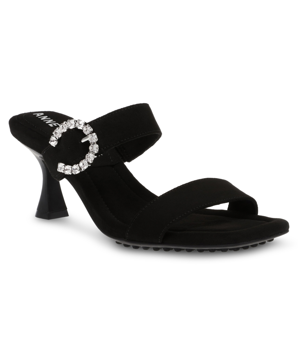 Women's Josie Square Toe Dress Sandals - Black Suede