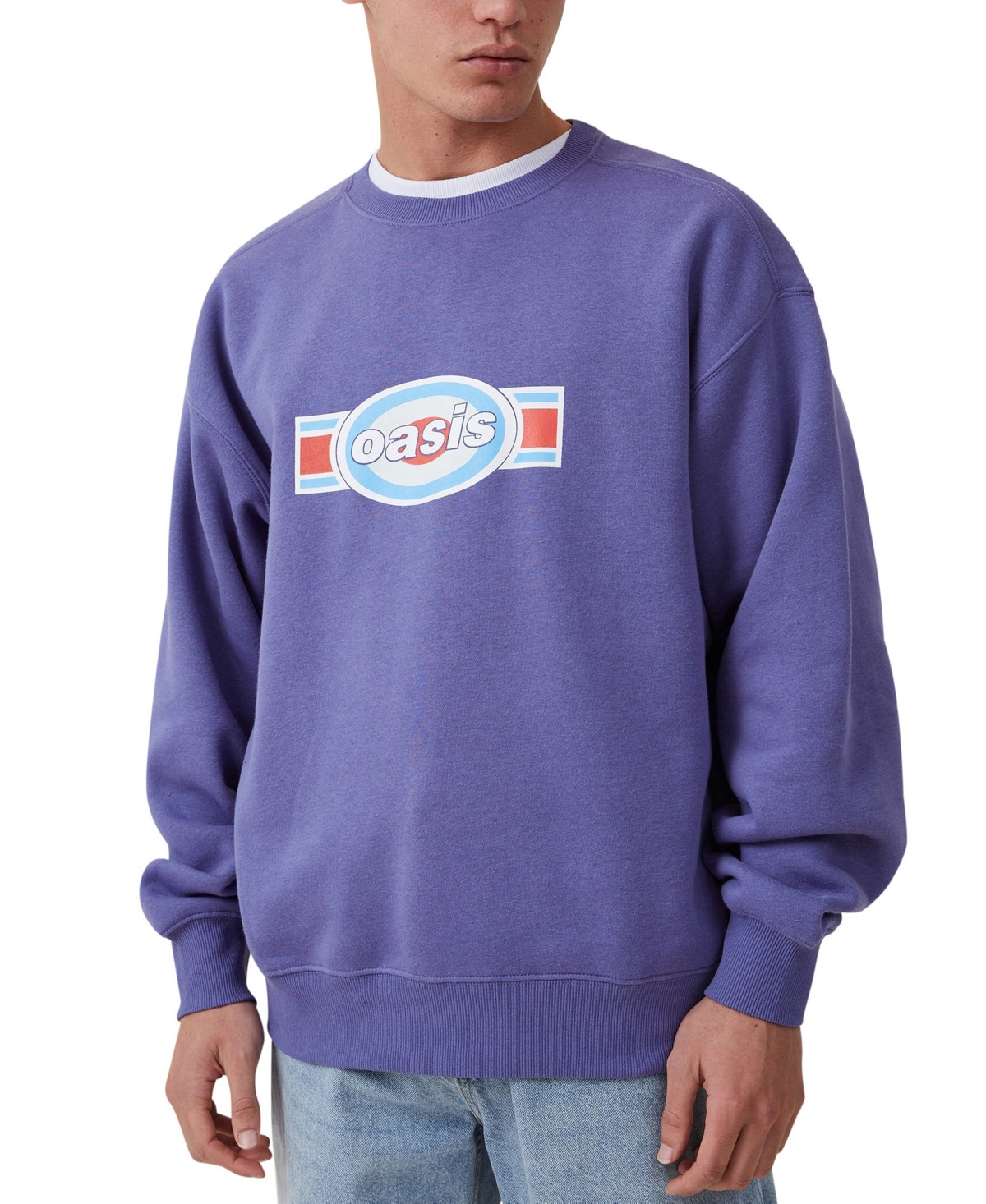 COTTON ON MEN'S CREWNECK OVERSIZED MUSIC SWEATER 