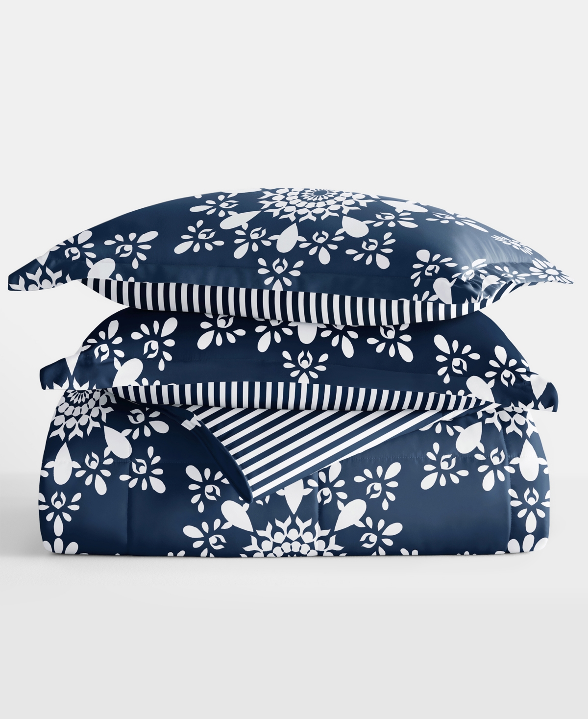 Home Collection 3 Piece Premium Ultra Soft Daisy Medallion Reversible Comforter Set,