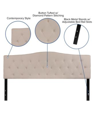 Arched King Button Tufted Upholstered Headboard
