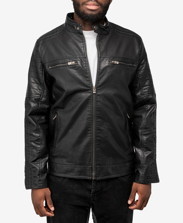 X-Ray Men's Grainy Polyurethane Leather Moto Jacket - Macy's