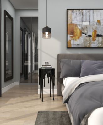 Aluminum Drip Accent Table with Melting Design and Shaded Glass Top, 16" x 16" x 25"