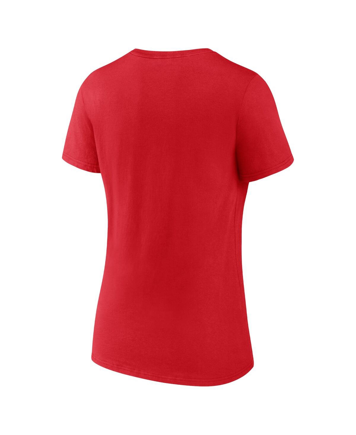 Shop Fanatics Women's  Red Philadelphia Phillies 2023 Postseason Locker Room V-neck T-shirt
