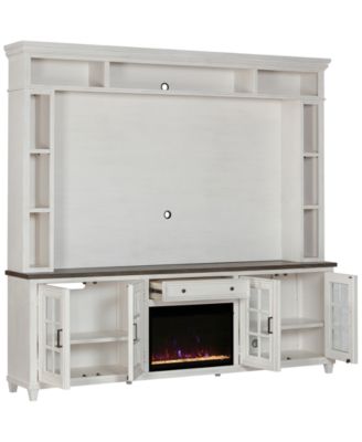 96" Dawnwood 3PC TV Console Set (96" Console, Hutch and Fireplace)