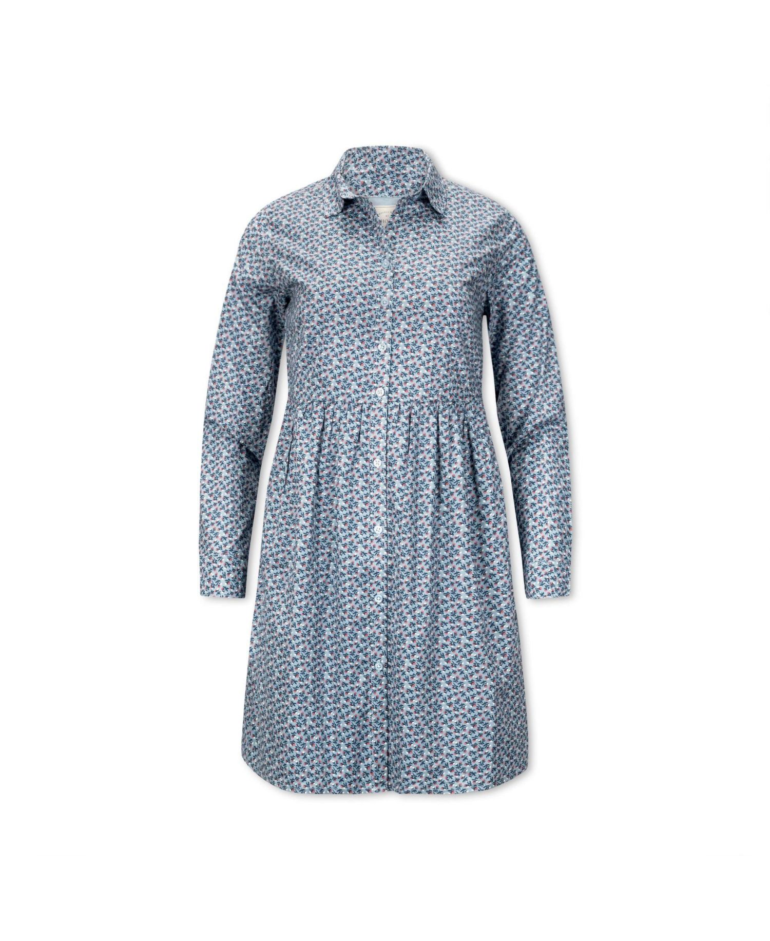 Women's Long Sleeve Button Front Shirt Dress