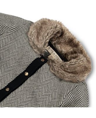 Girls Long Sleeve Cardigan and Skirt Sweater Set with Trim