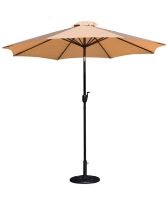 Bali 9' Polyester Patio Umbrella with Waterproof Cement Base and 1.5" Aluminum Pole, 30+ UV Protection