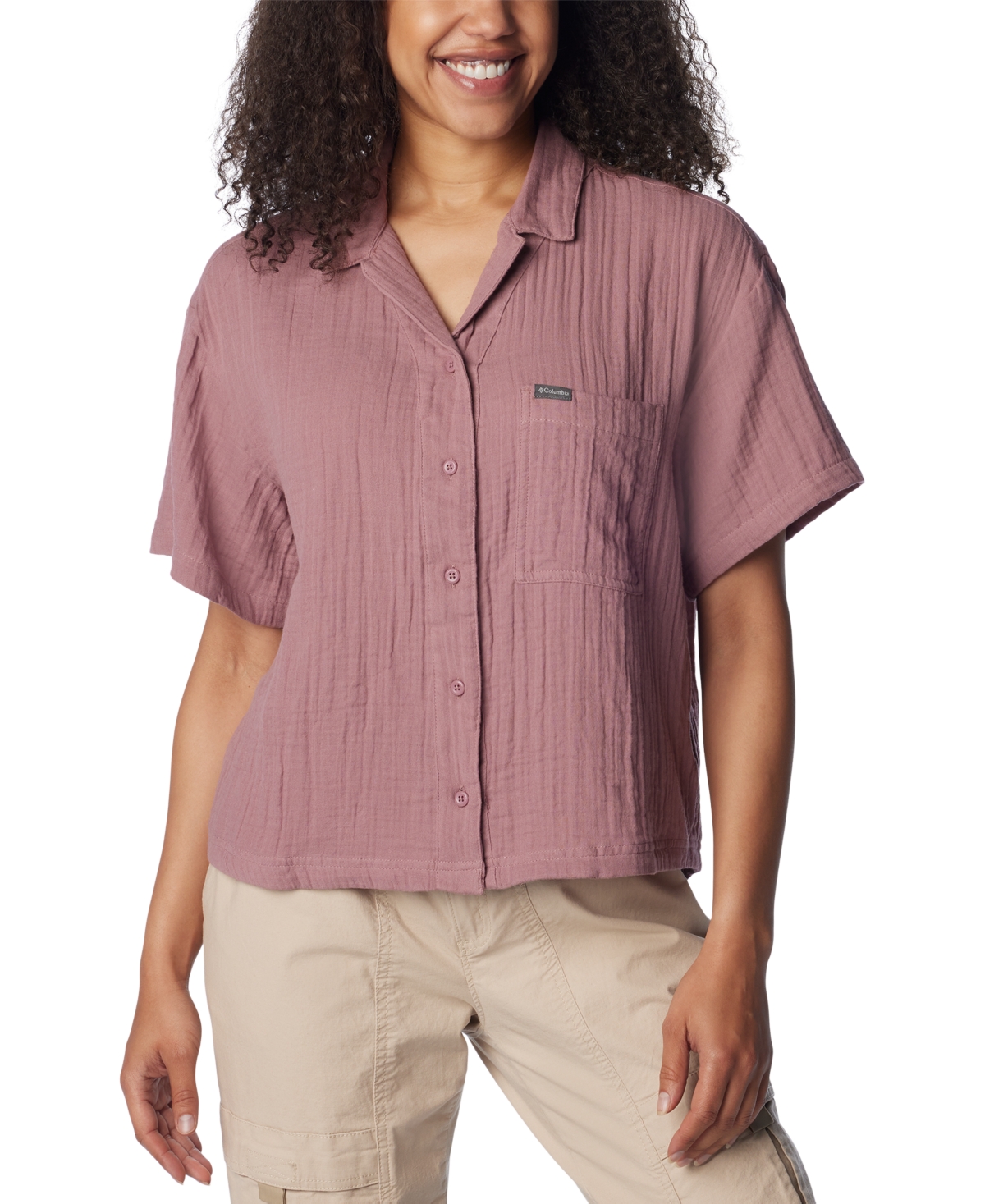 Shop Columbia Women's Holly Hideaway Breezy Cotton Top In Fig