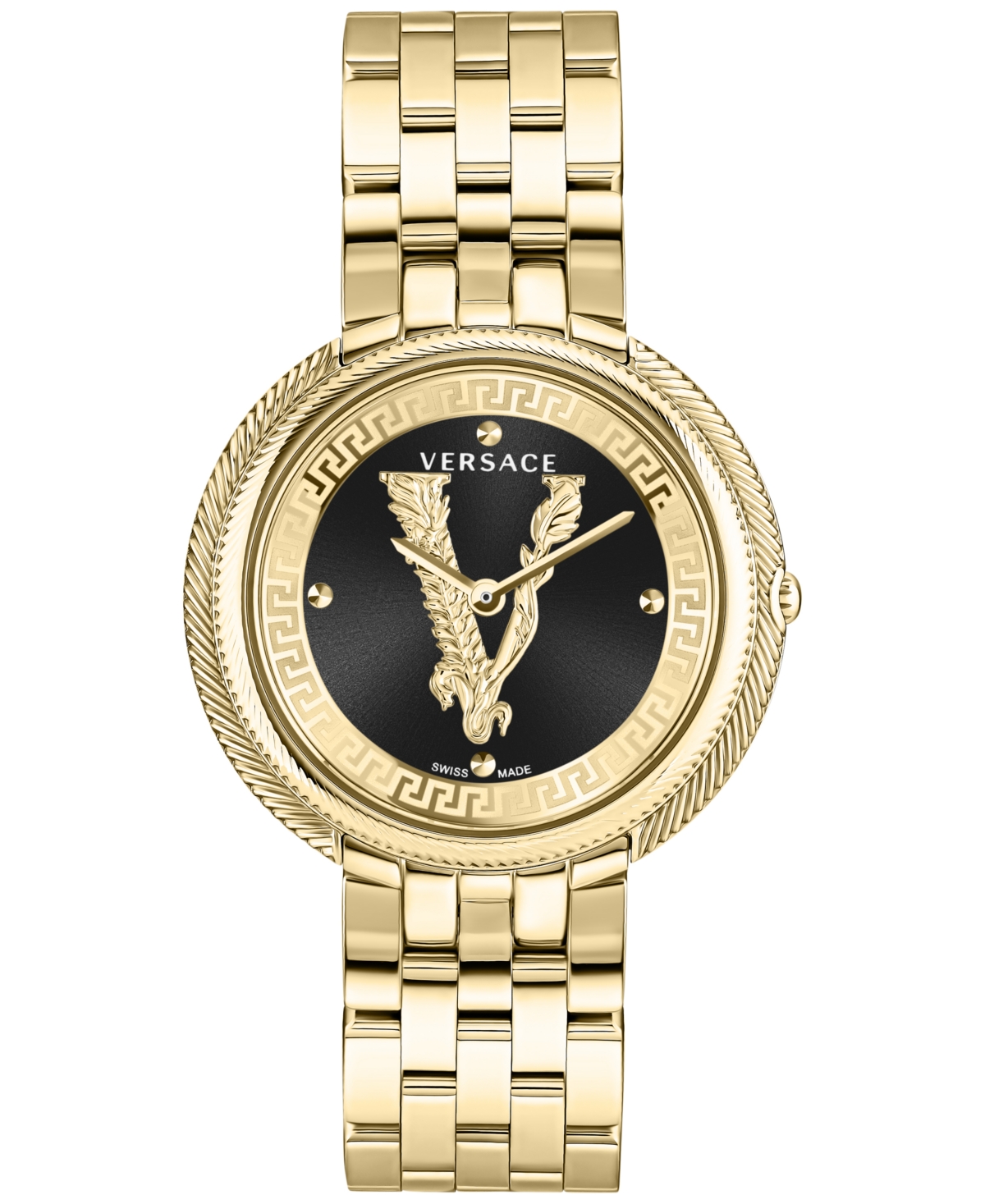 Versace Women's Swiss Thea Gold Ion Plated Stainless Steel Bracelet Watch 38mm In Ip Yellow Gold