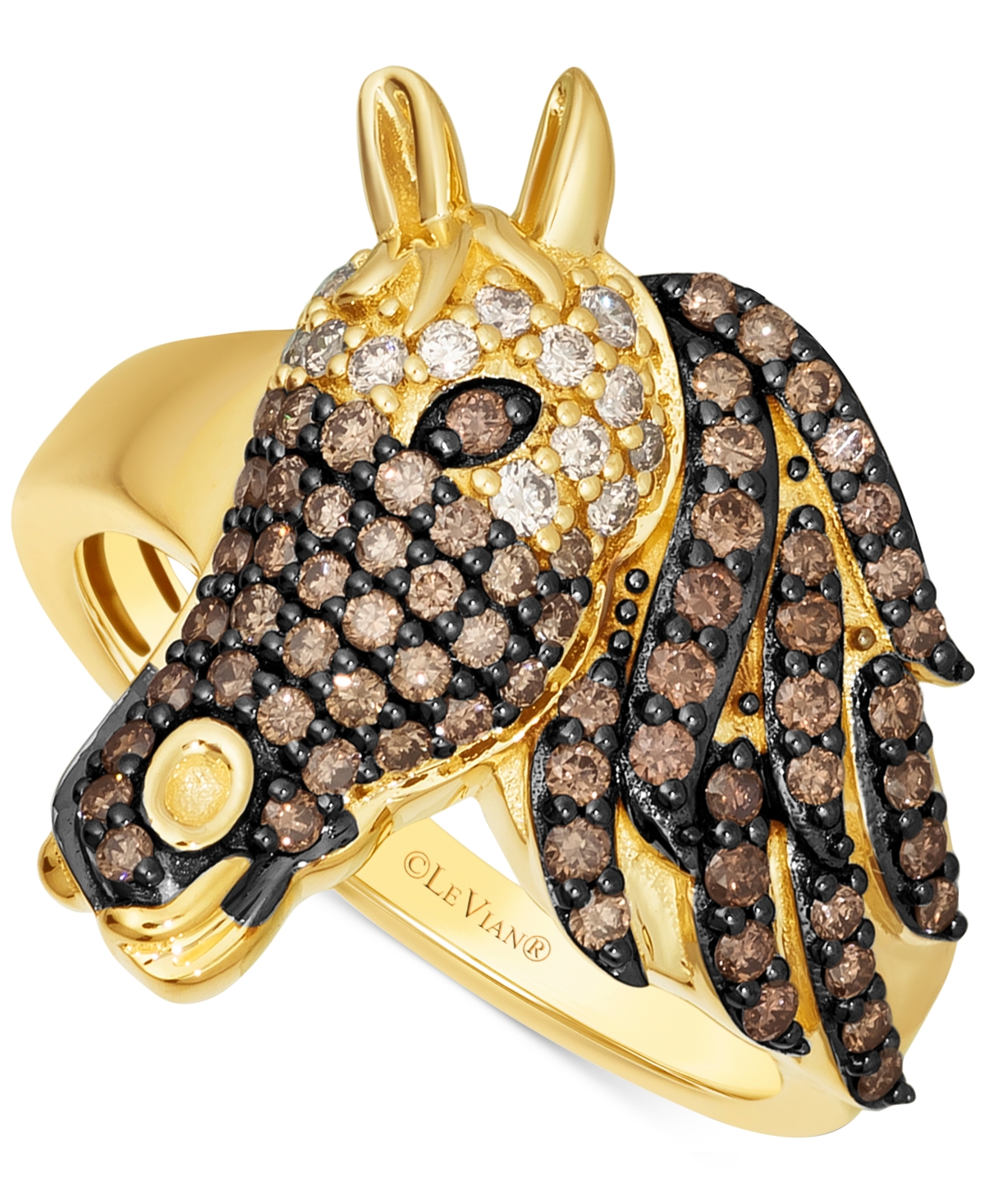 Le Vian Ombre Chocolate Ombre Diamond Horse Ring (5/8 Ct. T.w.) In 14k Gold In K Honey Gold Ring