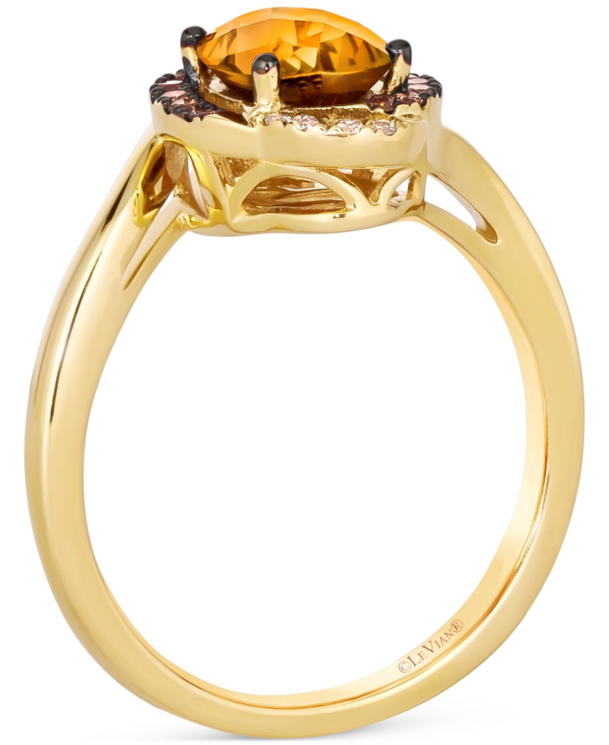 Le Vian Cinnamon Citrine (1-1/8 ct. t.w.) & Diamond (1/8 ct. t.w.) Halo Twist Ring in 14k Gold (Also available in Grape Amethyst, Deep Sea Blue Topaz