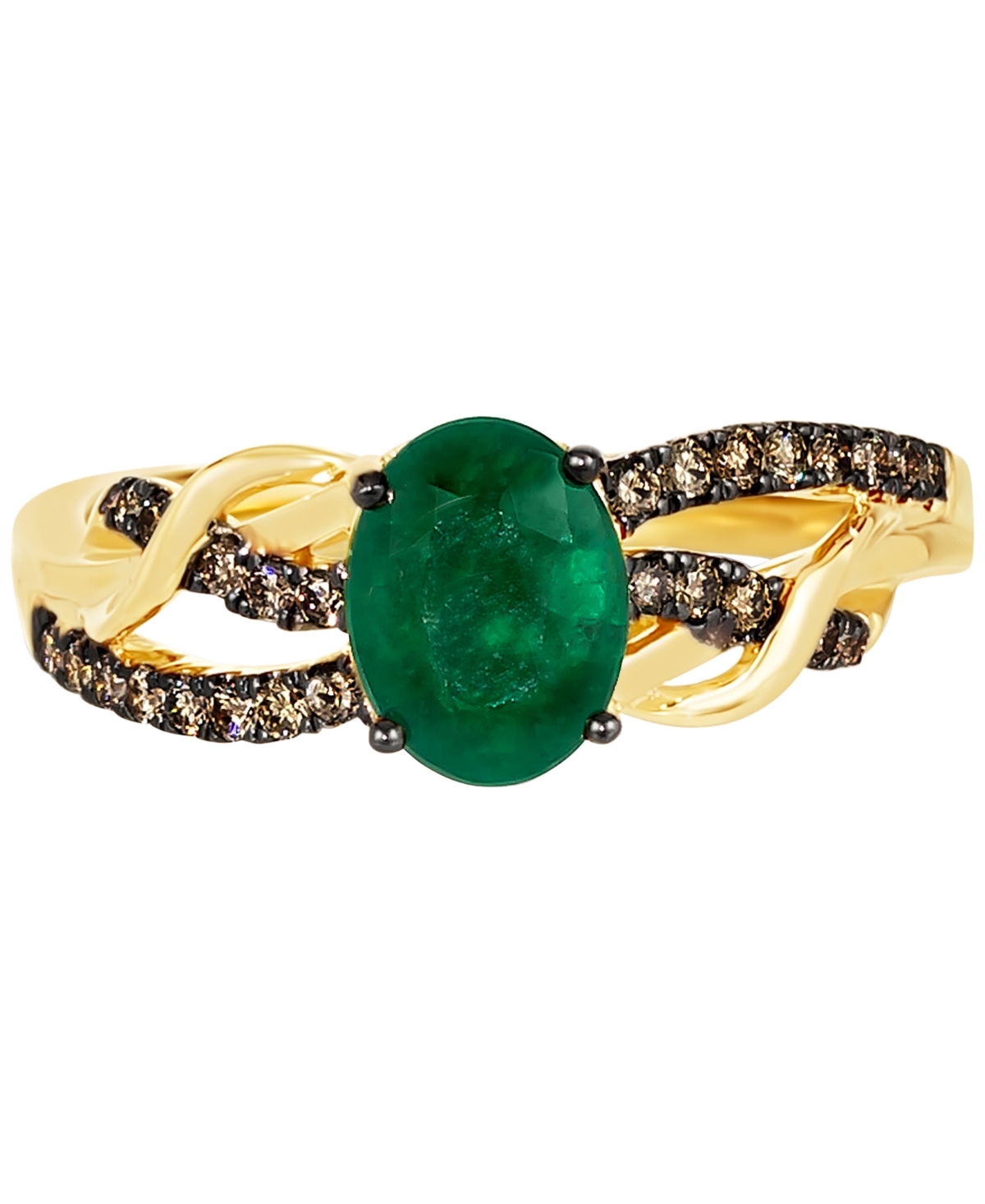 Le Vian Chocolatier Costa Smeralda Emeralds (7/8 Ct. T.w.) & Chocolate Diamond (1/4 Ct. T.w.) Openwork Ring 