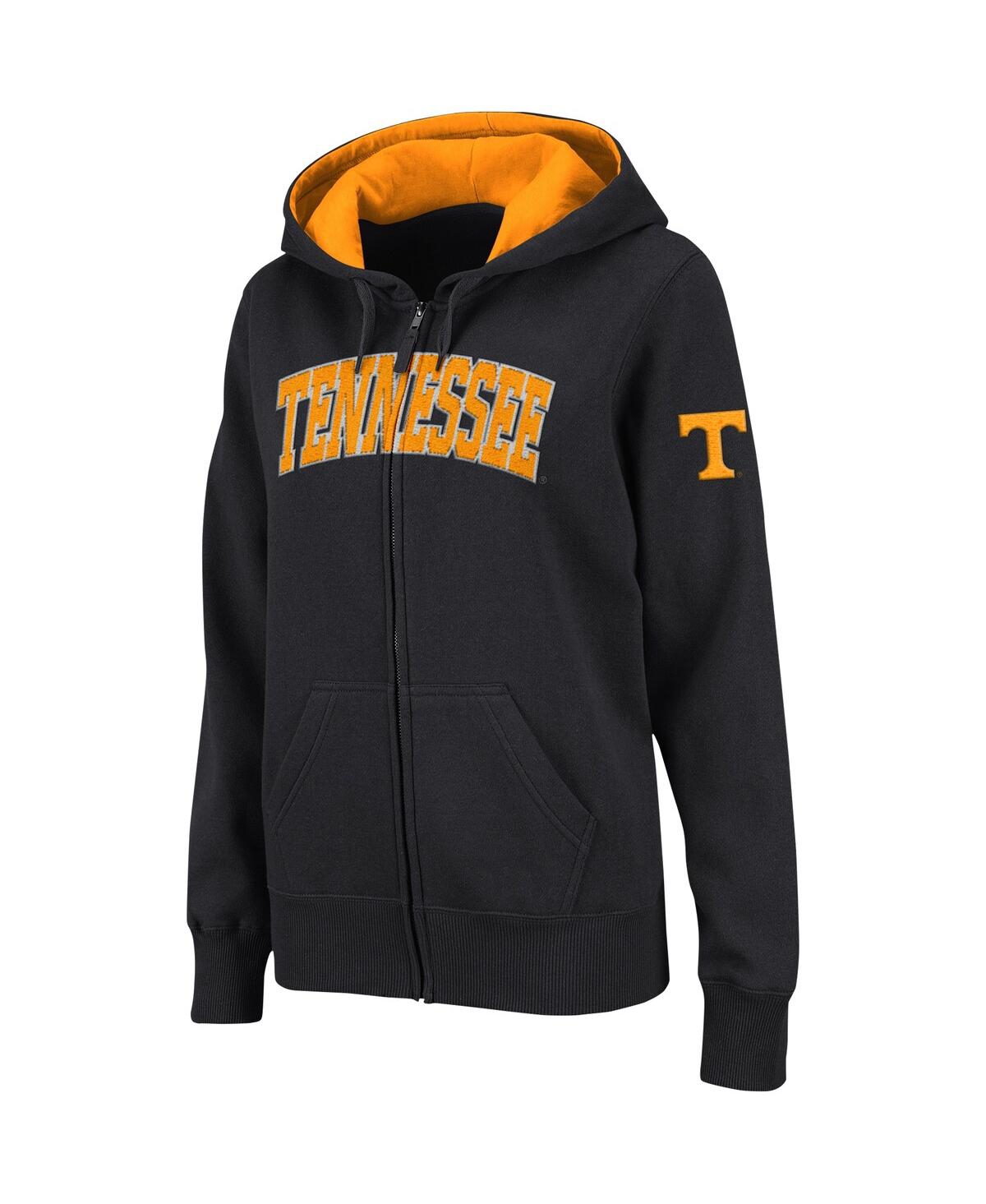 Colosseum Women's  Black Tennessee Volunteers Arched Name Full-zip Hoodie In Black