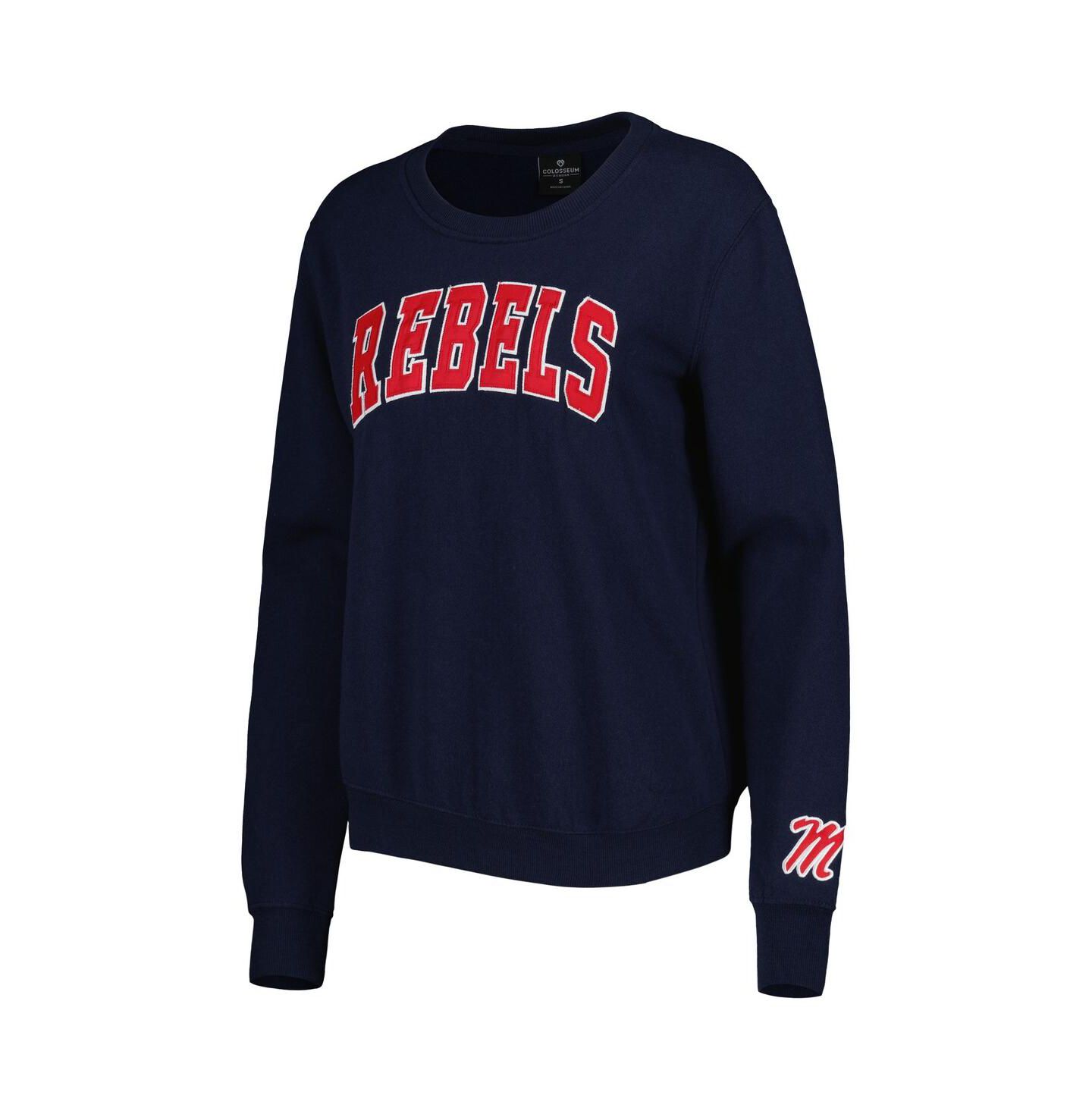 Женская толстовка Colosseum Navy Ole Miss Rebels Campanile Pullover — фото 3