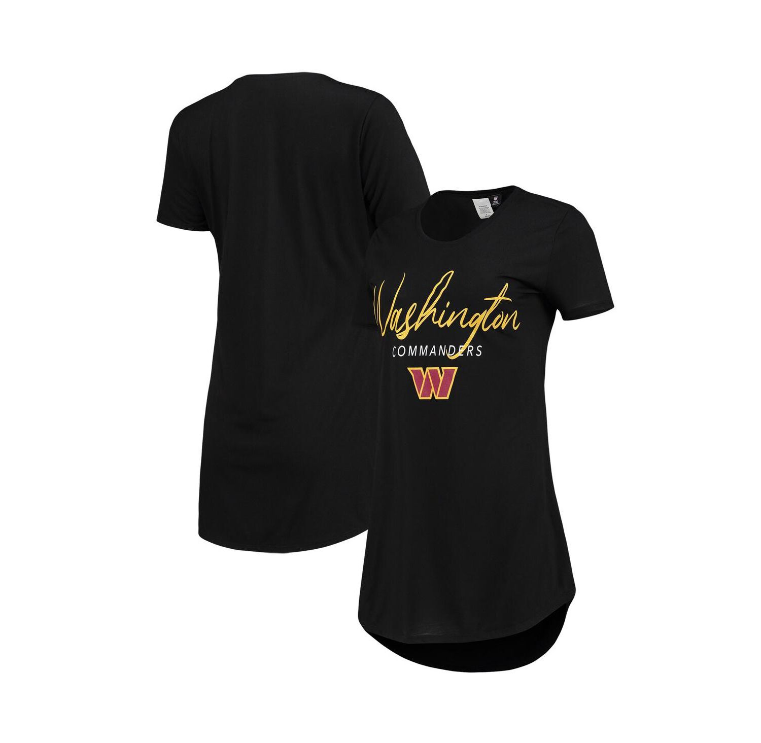 Women's Black Washington Commanders Marathon Knit Nightshirt
