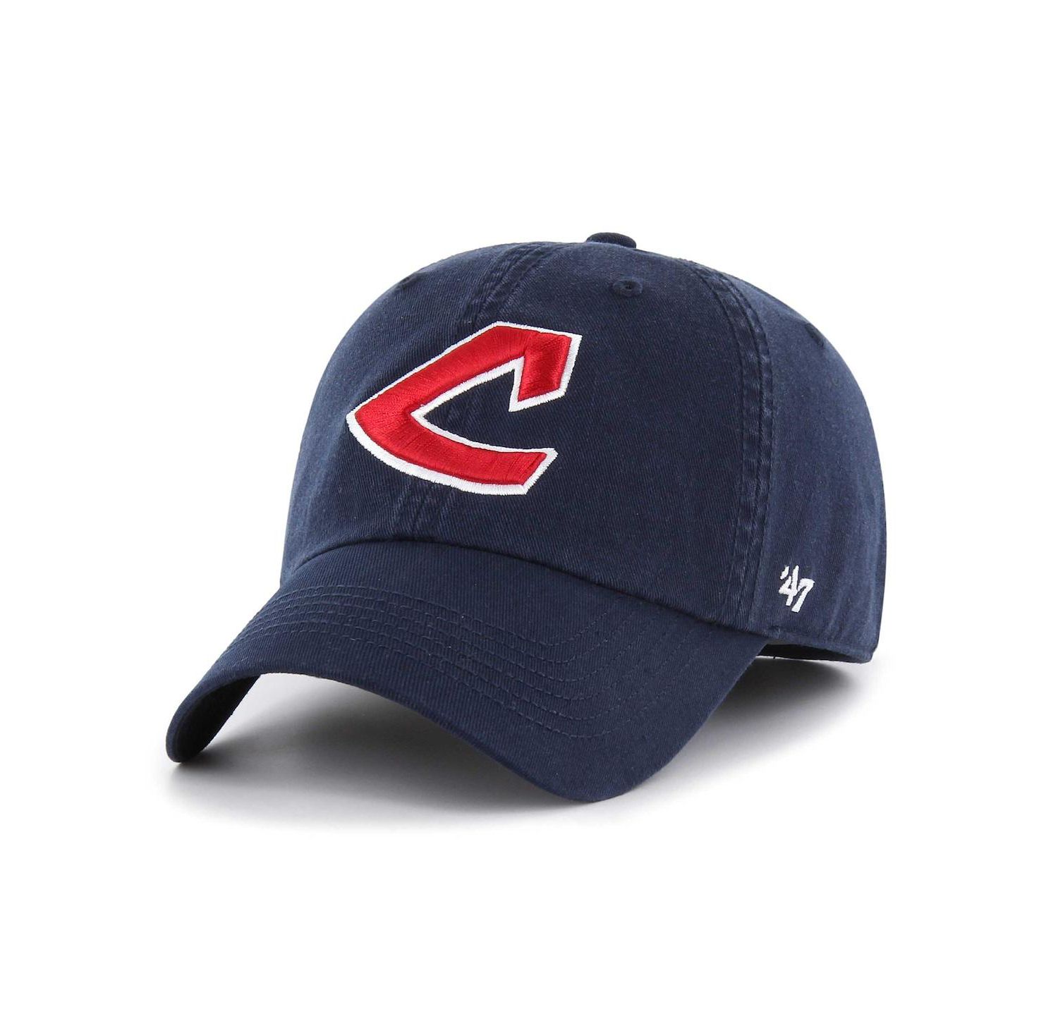 Men's Navy Cleveland Indians Cooperstown Collection Franchise Fitted Hat