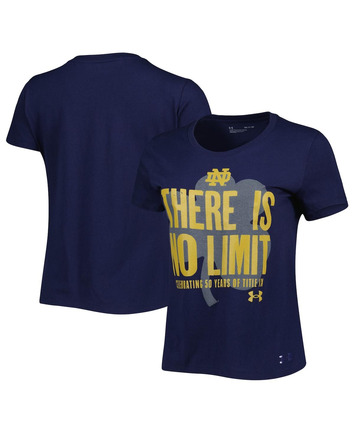 Under Armour Women's  Navy Distressed Notre Dame Fighting Irish Title Ix No Limit T-shirt
