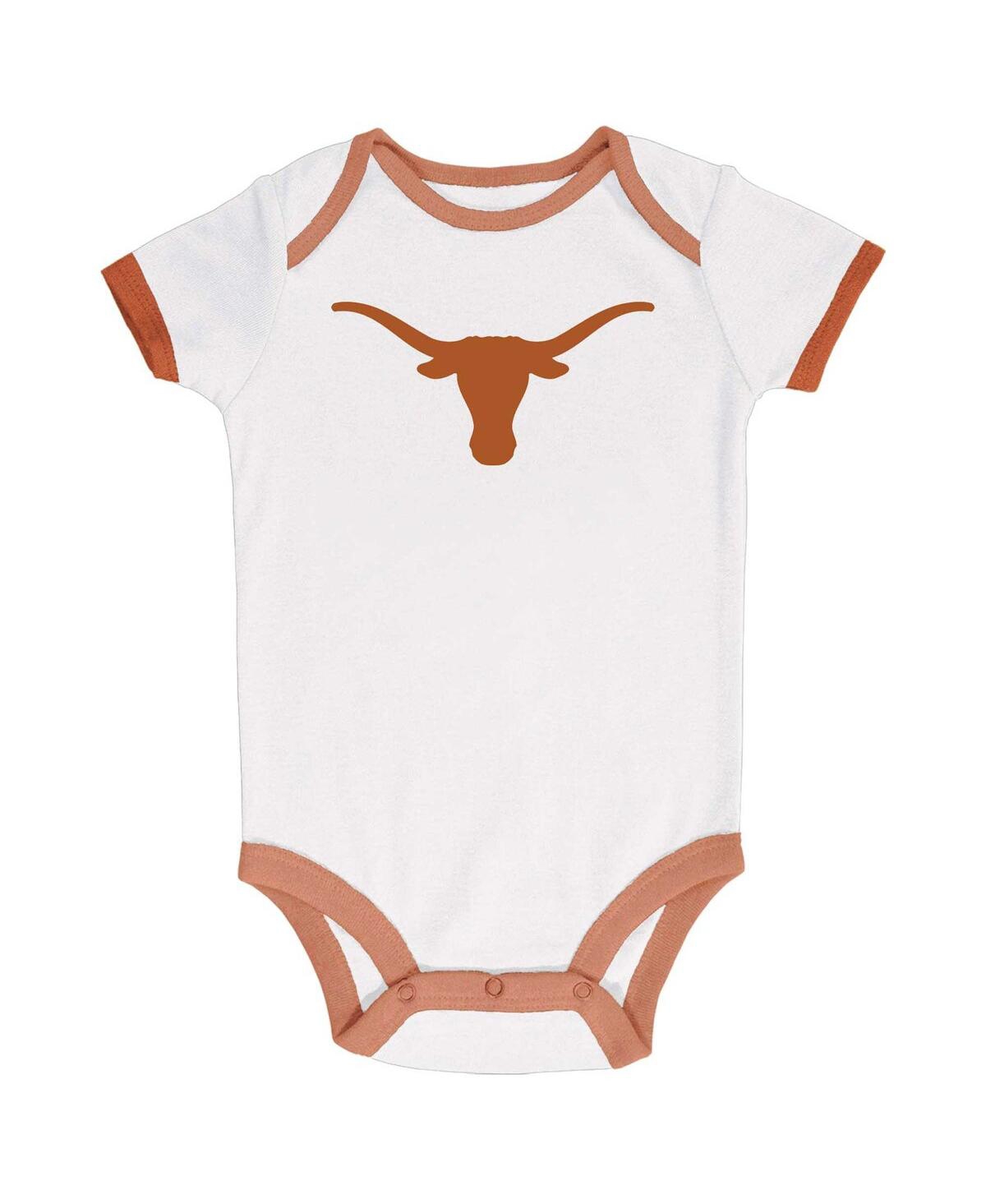 Shop Champion Infant Boys And Girls  Texas Orange, Gray, White Texas Longhorns 3-pack Bodysuit Set In Texas Orange,gray,white