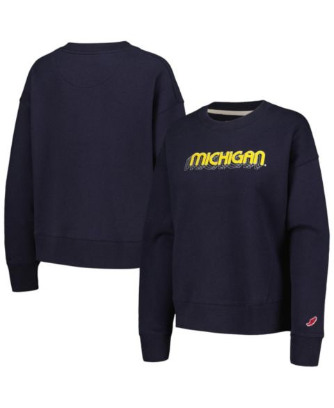 Женская толстовка League Collegiate Wear Navy Michigan Wolverines Boxy Pullover