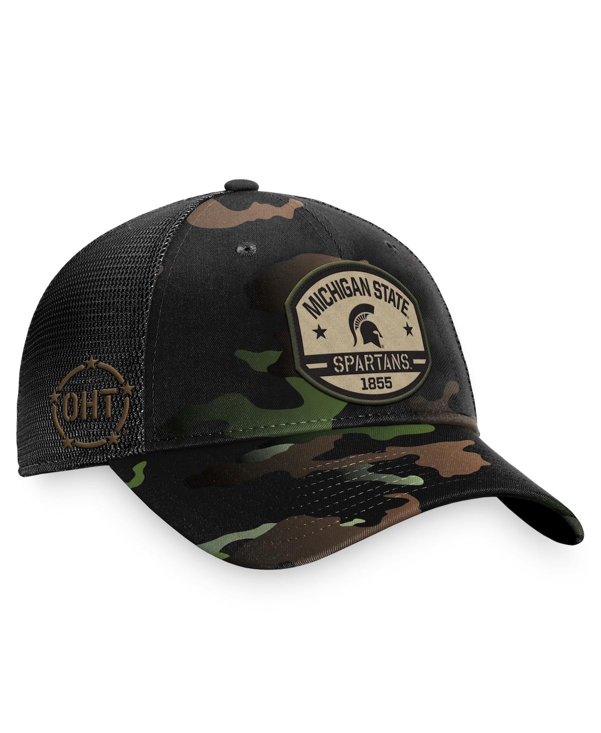 Shop Top Of The World Men's  Black Michigan State Spartans Oht Delegate Trucker Adjustable Hat