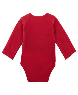 Newborn and Infant Boys and Girls White, Gray Ohio State Buckeyes 2-Pack Play Time Long Sleeve Bodysuit Set