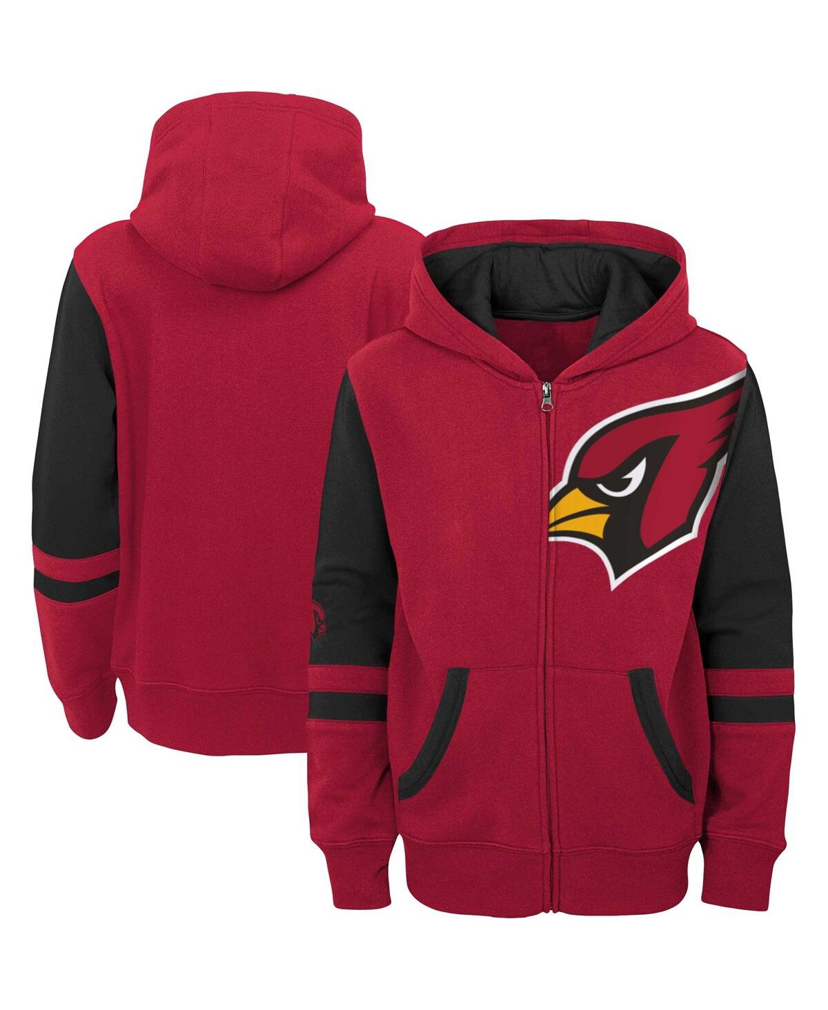 Shop Outerstuff Big Boys Cardinal Arizona Cardinals Colorblock Full-zip Hoodie