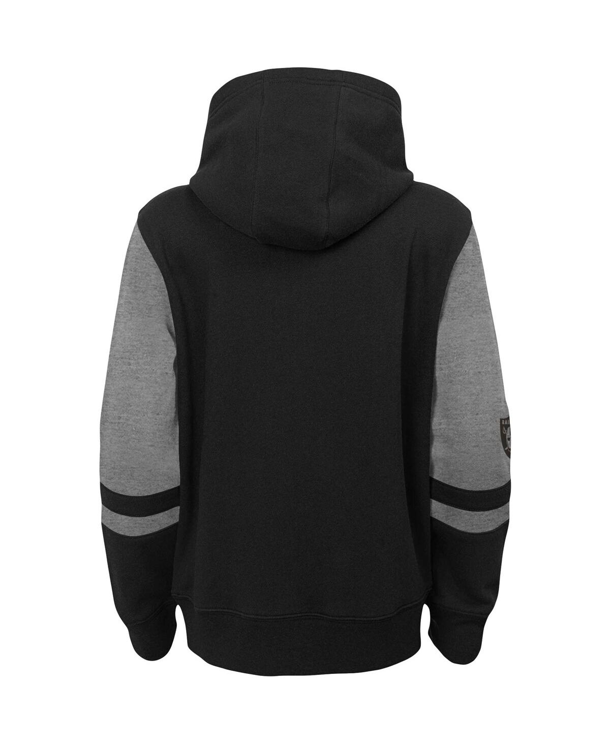Outerstuff Youth Black Las Vegas Raiders Colorblock Full-zip Hoodie In Black
