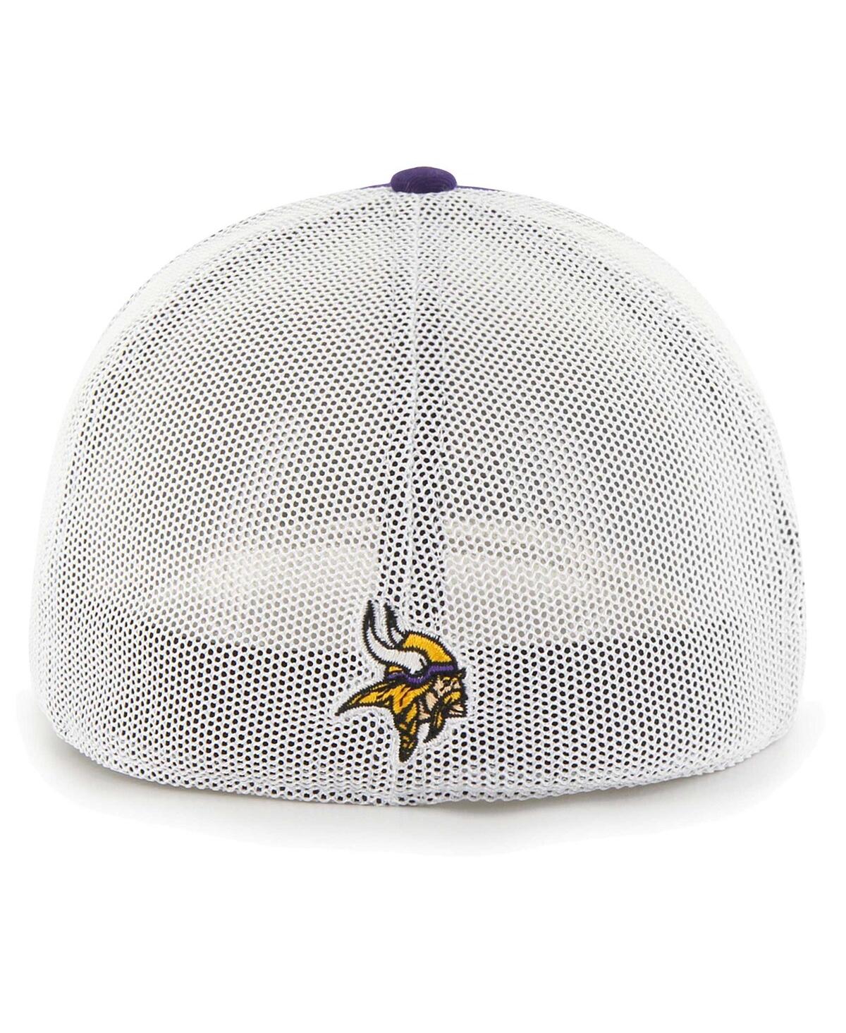 Shop 47 Brand Men's ' Purple Minnesota Vikings Leather Head Flex Hat