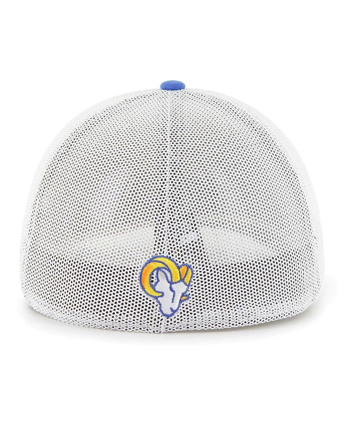 Shop 47 Brand Men's ' Blue Los Angeles Rams Leather Head Flex Hat
