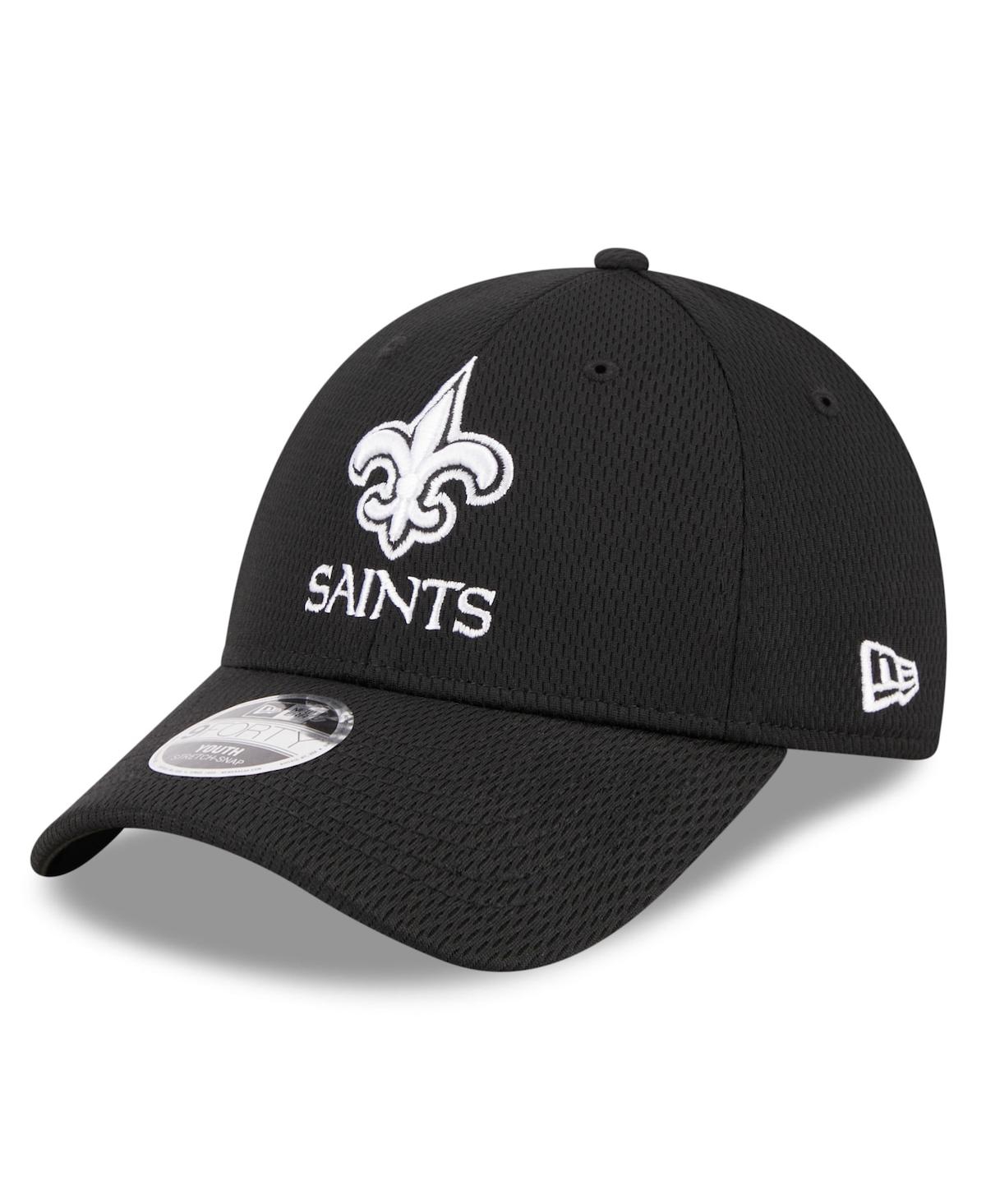New Era Kids' Youth Boys And Girls  Black New Orleans Saints Main B-dub 9forty Adjustable Hat