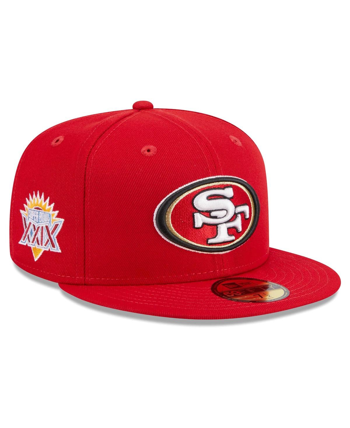 NEW ERA MEN'S NEW ERA SCARLET SAN FRANCISCO 49ERS MAIN PATCH 59FIFTY FITTED HAT 